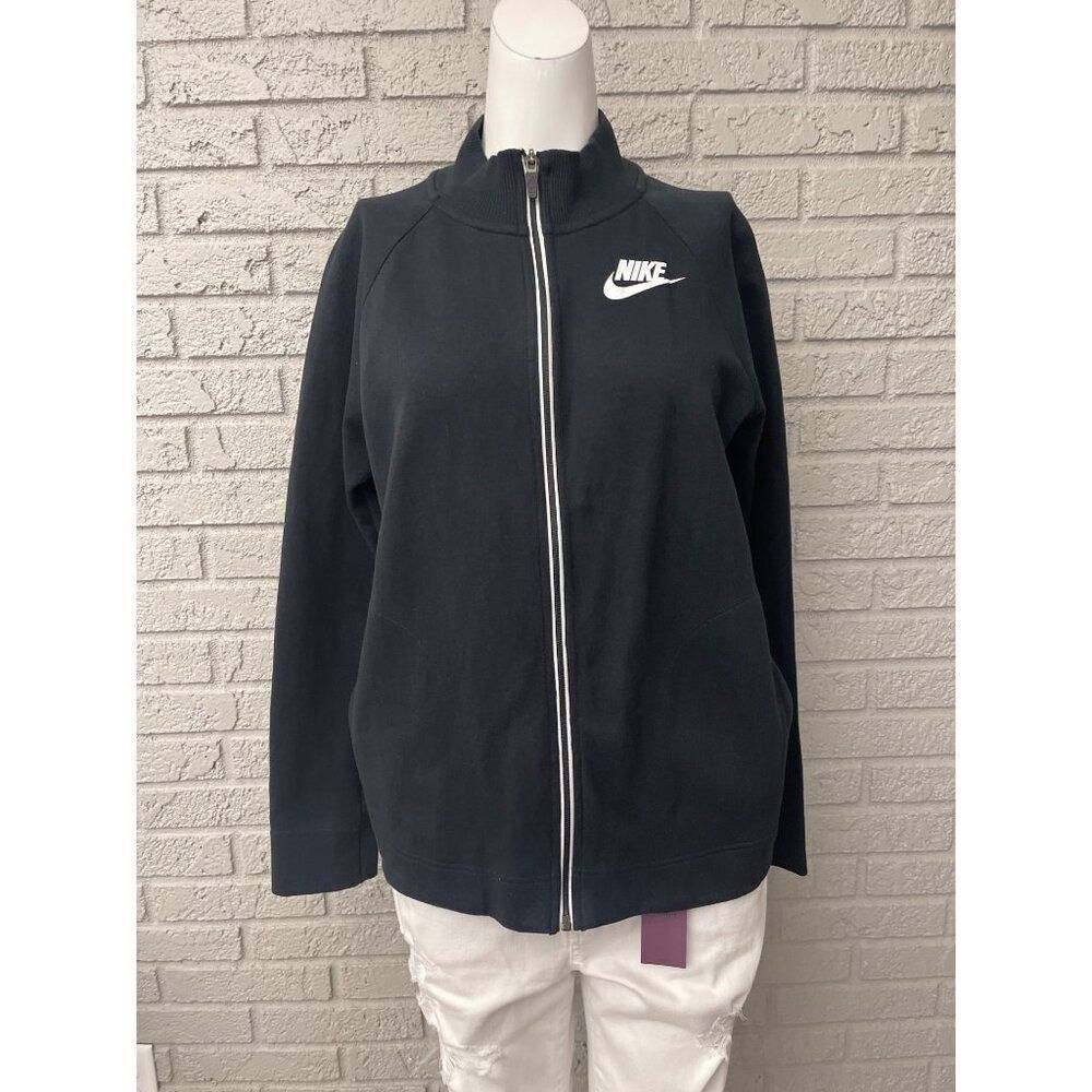 Nike Women Black Zip Front Long Sleeve Jacket Size M